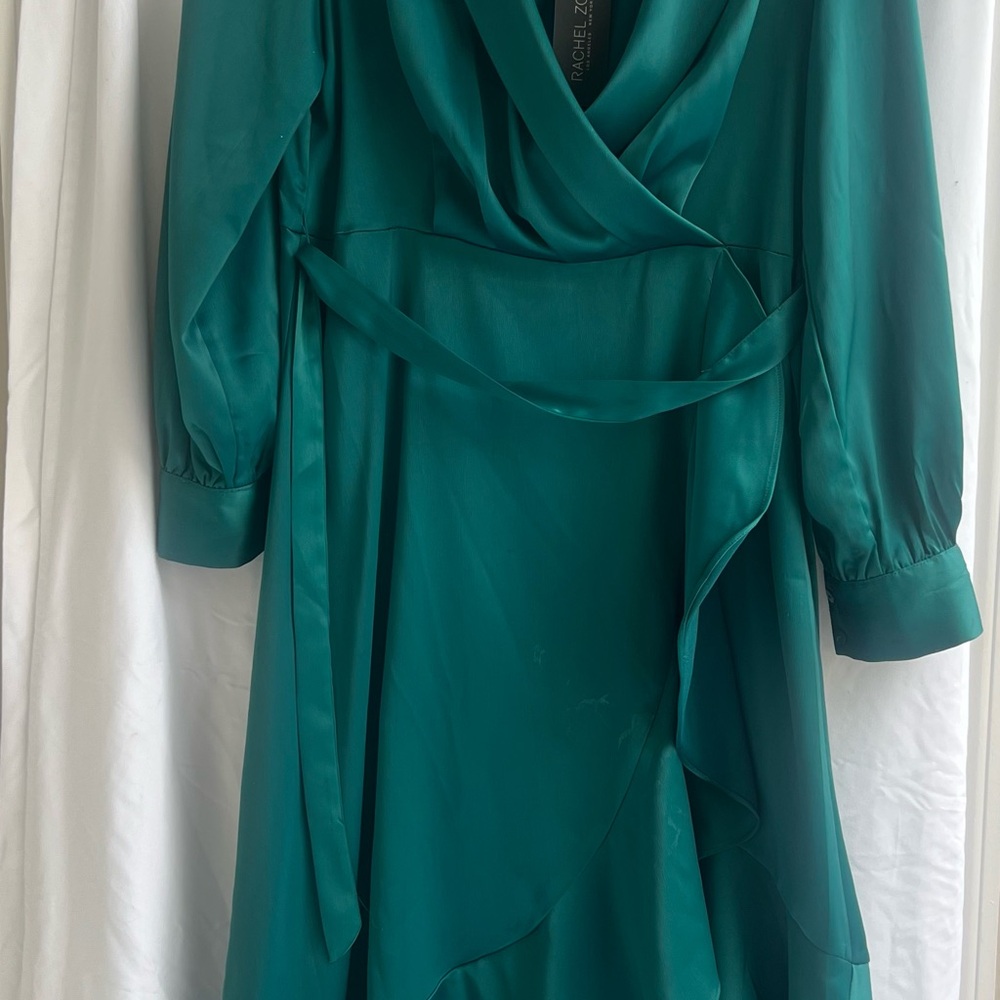 Rachel Zoe Green Wrap Dress with Bishop Sleeves